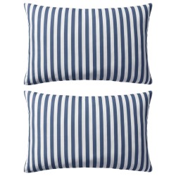 vidaXL Cojines para exterior a rayas 60x40 cm azul marino 2 unidades