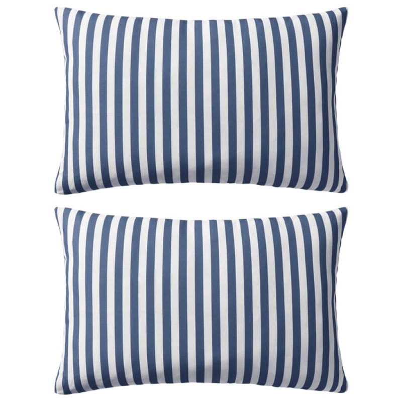 vidaXL Cojines para exterior a rayas 60x40 cm azul marino 2 unidades vidaXL Cojines para exterior a rayas 60x40 cm azul marino 2 unidades