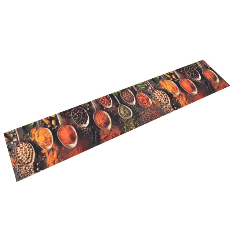 vidaXL Alfombra de cocina lavable terciopelo cuchara especias 60x300cm vidaXL Alfombra de cocina lavable terciopelo cuchara especias 60x300cm