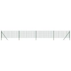 vidaXL Cerca de alambre de acero galvanizado verde 1,1x10 m