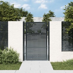 vidaXL Puerta de jardín acero gris antracita 105x175 cm