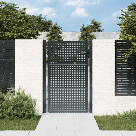 vidaXL Puerta de jardín acero gris antracita 105x175 cm