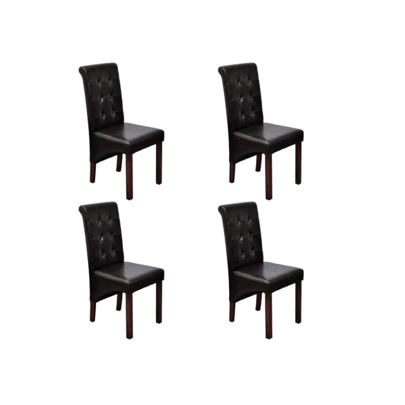 vidaXL Sillas de comedor 4 unidades cuero sintético marrón vidaXL Sillas de comedor 4 unidades cuero sintético marrón