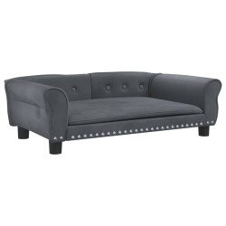 vidaXL Cama para perros de terciopelo gris oscuro 95x55x30 cm