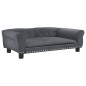 vidaXL Cama para perros de terciopelo gris oscuro 95x55x30 cm