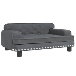 vidaXL Cama para perros de terciopelo gris oscuro 70x45x30 cm