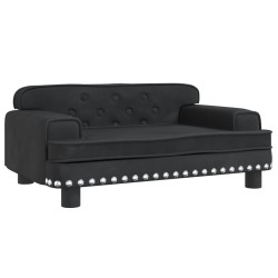 vidaXL Cama para perros de terciopelo negra 70x45x30 cm