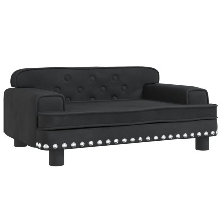vidaXL Cama para perros de terciopelo negra 70x45x30 cm