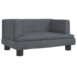 vidaXL Cama para perros de terciopelo gris oscuro 60x40x30 cm