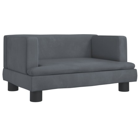vidaXL Cama para perros de terciopelo gris oscuro 60x40x30 cm