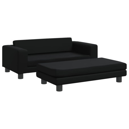vidaXL Cama de perros con extensión cuero sintético negro 100x50x30 cm