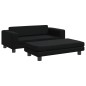 vidaXL Cama de perros con extensión cuero sintético negro 100x50x30 cm vidaXL Cama de perros con extensión cuero sintético negro 100x50x30 cm