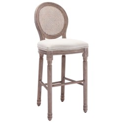 vidaXL Taburete de cocina 2 unidades lino blanco