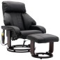 vidaXL Sillón de masaje reclinable de TV cuero sintético negro vidaXL Sillón de masaje reclinable de TV cuero sintético negro