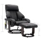 vidaXL Sillón de masaje reclinable de TV cuero sintético negro vidaXL Sillón de masaje reclinable de TV cuero sintético negro