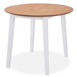 vidaXL Juego de comedor de MDF y madera de caucho 5 piezas blanco