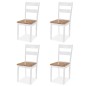 vidaXL Juego de comedor de MDF y madera de caucho 5 piezas blanco vidaXL Juego de comedor de MDF y madera de caucho 5 piezas blanco