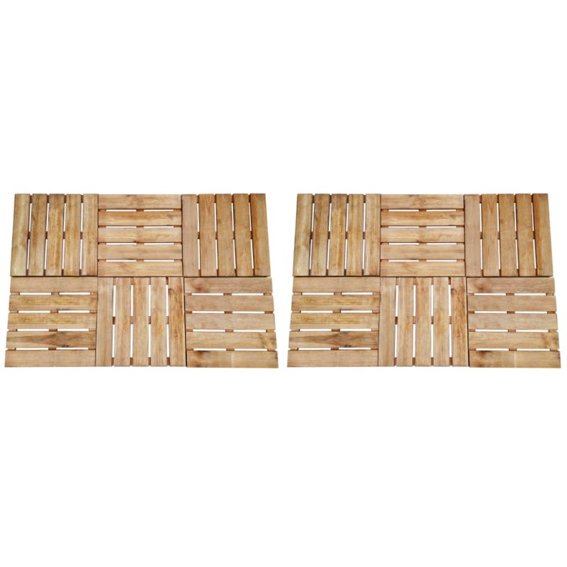 vidaXL Baldosas de porche 12 unidades madera marrón 50x50 cm vidaXL Baldosas de porche 12 unidades madera marrón 50x50 cm