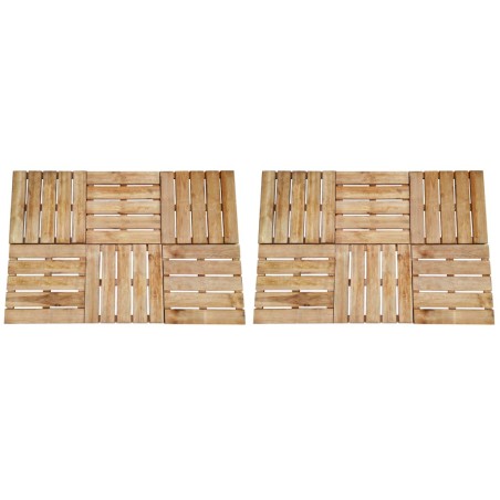 vidaXL Baldosas de porche 12 unidades madera marrón 50x50 cm