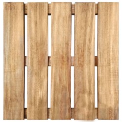 vidaXL Baldosas de porche 12 unidades madera marrón 50x50 cm