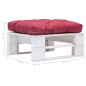 vidaXL Otomana de palets de jardín con cojín rojo madera blanca vidaXL Otomana de palets de jardín con cojín rojo madera blanca
