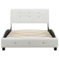 vidaXL Cama con colchón viscoelástico cuero sintético blanco 90x200 cm
