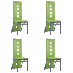 vidaXL Sillas de comedor 4 unidades cuero sintético verde