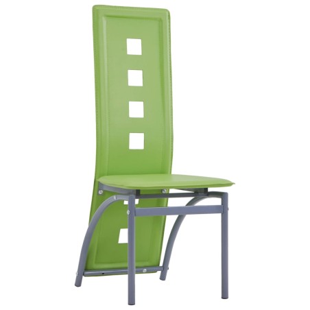 vidaXL Sillas de comedor 4 unidades cuero sintético verde