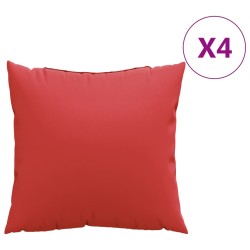 vidaXL Cojines decorativos 4 uds tela rojo 50x50 cm