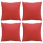vidaXL Cojines decorativos 4 uds tela rojo 50x50 cm