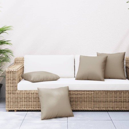 vidaXL Cojines decorativos 4 uds tela gris taupé 50x50 cm