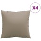 vidaXL Cojines decorativos 4 uds tela gris taupé 50x50 cm vidaXL Cojines decorativos 4 uds tela gris taupé 50x50 cm