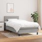 vidaXL Cama box spring con colchón tela gris claro 80x200 cm vidaXL Cama box spring con colchón tela gris claro 80x200 cm