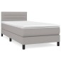 vidaXL Cama box spring con colchón tela gris claro 80x200 cm vidaXL Cama box spring con colchón tela gris claro 80x200 cm