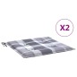 vidaXL Cojines de silla de jardín 2 uds tela a cuadros gris 40x40x3 cm vidaXL Cojines de silla de jardín 2 uds tela a cuadros gris 40x40x3 cm