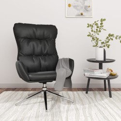 vidaXL Sillón de relax de cuero auténtico negro