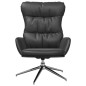 vidaXL Sillón de relax de cuero auténtico negro vidaXL Sillón de relax de cuero auténtico negro