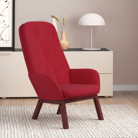 vidaXL Sillón de relax de terciopelo color vino tinto