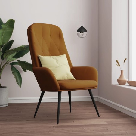 vidaXL Sillón de relax de terciopelo marrón