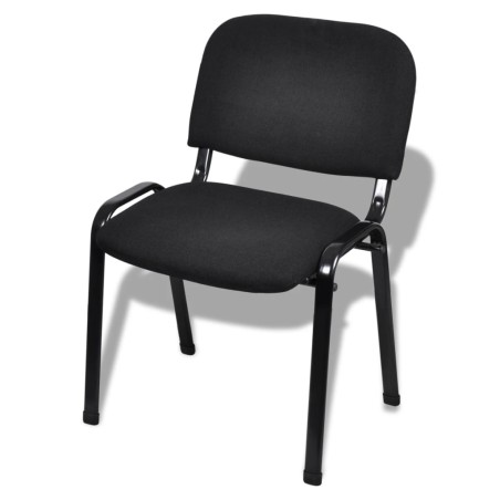 vidaXL Sillas de oficina apilables 4 piezas de tela negra