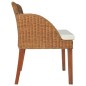 vidaXL Silla de comedor con cojín ratán natural marrón claro