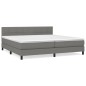 vidaXL Cama box spring con colchón tela gris oscuro 200x200 cm vidaXL Cama box spring con colchón tela gris oscuro 200x200 cm