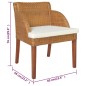 vidaXL Silla de comedor con cojín ratán natural marrón claro