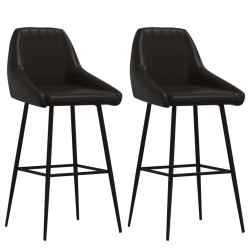 vidaXL Taburetes de barra de cocina 2 unidades cuero sintético gris