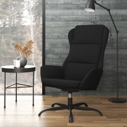 vidaXL Sillón de relax de piel de ante sintética negro