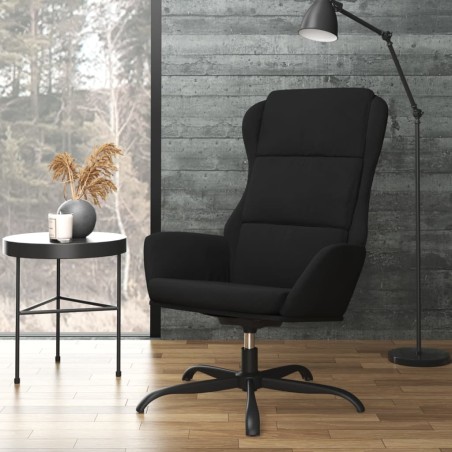 vidaXL Sillón de relax de piel de ante sintética negro