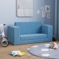 vidaXL Sofá cama infantil 2 plazas felpa suave azul vidaXL Sofá cama infantil 2 plazas felpa suave azul