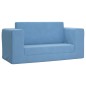 vidaXL Sofá cama infantil 2 plazas felpa suave azul vidaXL Sofá cama infantil 2 plazas felpa suave azul