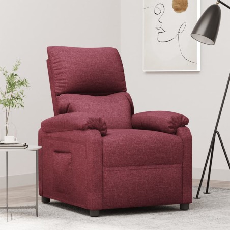 vidaXL Sillón reclinable de tela rojo tinto