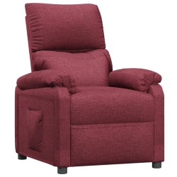 vidaXL Sillón reclinable de tela rojo tinto
